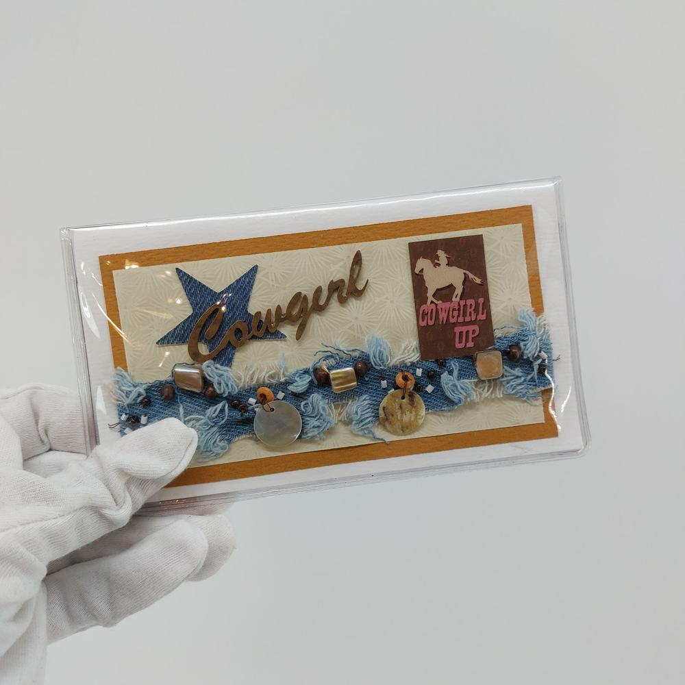 Cowgirl Up Handmade Wallet Wallet Cowgirl Up Handmade Denim Seashell Beads Cash